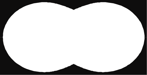 The black and white silhouette of a person standing next to an object that resembles a large clock with its hands pointing at 12 o'clock. There is also another smaller circle on top left corner, but it doesn't have any distinguishable features or details. It appears like the image might be related to timekeeping due to the presence of both clocks and silhouette suggesting human activity around them. The setting seems abstract as there are no clear indications about location beyond what is directly visible in this small clip-art style illustration.