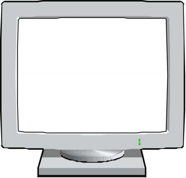 The image shows two computer monitors side by side with a blank screen on each; there is no text present within this small clip-art illustration.