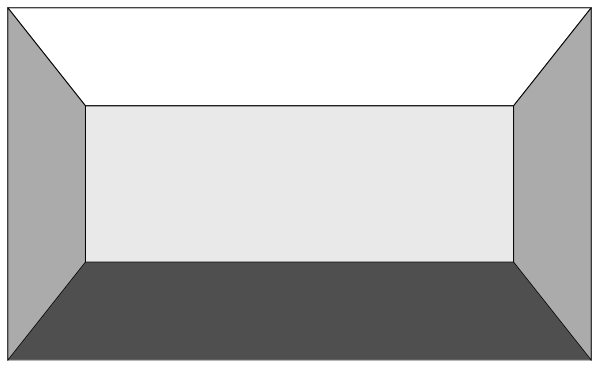The image shows a simple black and white line drawing of an open cardboard box with no visible contents inside it placed on what appears to be a flat surface against a plain background.