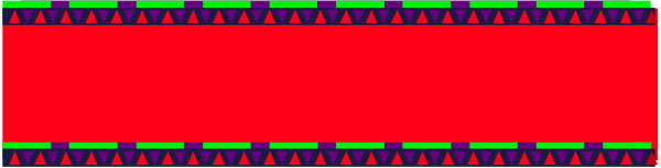 The image shows a red bar with white dots on it against a gray background.