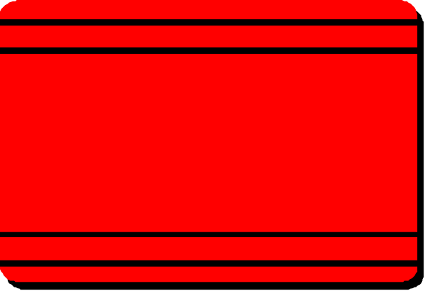 The image shows a red rectangular object with two white lines on it against a grey background.