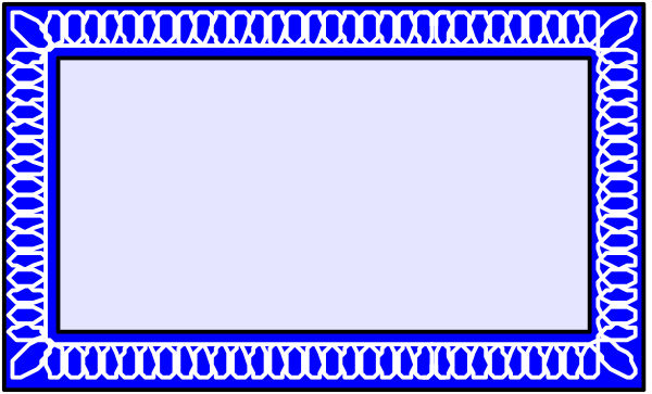 The image shows a simple blue border with an empty white rectangle inside it against a grey background.