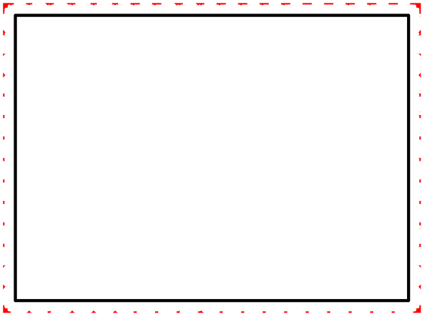 The image shows a simple line drawing of an empty room with two rectangles on opposite walls connected by lines to form what appears to be a doorway frame without doors; there is no text present in this clip-art illustration, and it does not depict any objects or actions beyond the basic layout.
