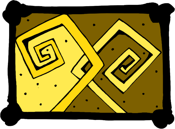 The image shows a simple black and white line drawing of two intertwined snakes with their bodies forming an 'X' shape in front of them against a plain background.