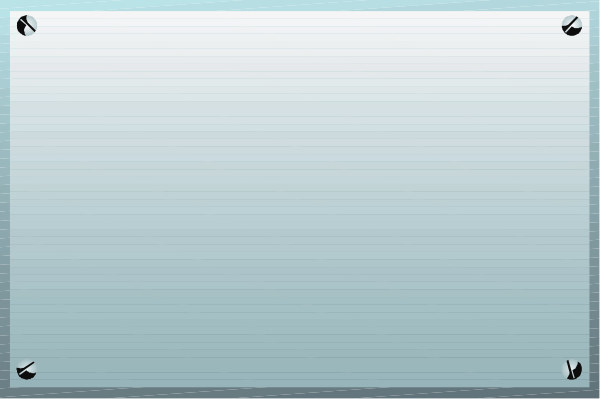 The image shows a blank whiteboard with black lines indicating its grid structure against an abstract background that resembles watercolor brush strokes in shades of blue-gray.