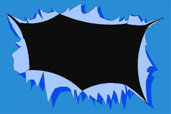The image shows a blue background with an abstract design that resembles shattered glass on top of it; there is no text present in this clip-art image.