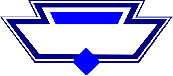 The image shows a logo with stylized text that reads "TRIANGLE" atop an abstract design resembling wings on either side of what appears to be a shield-like emblem in blue and white, set against a grey background.
