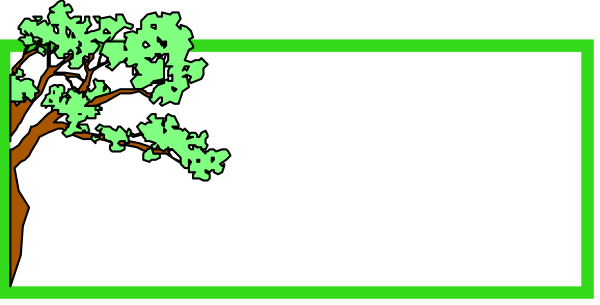 The image shows a simple line drawing of an indoor scene with two trees on either side against white backgrounds; there is no text present in this clip-art illustration.