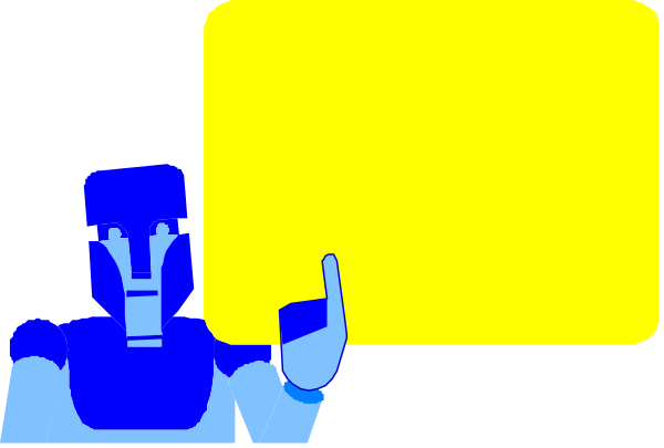 The image shows a cartoon of two robots with yellow bodies standing next to each other; there is no text present in this clip-art illustration.