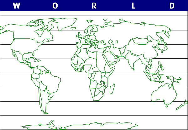 The image shows a world map with countries outlined on it against a blue background, overlaid by white lines that represent flight routes between different cities around the globe.
