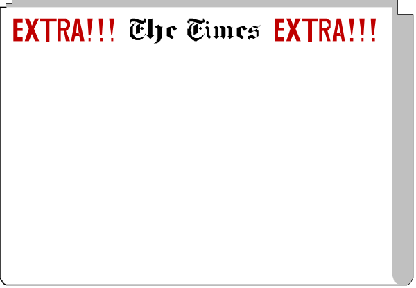 The image shows a computer screen with an open web browser displaying three tabs: "The Times Extra!", "Extra! Extra! Read All About It!", and another tab that is partially obscured, but it appears to be from "the New Yorker".