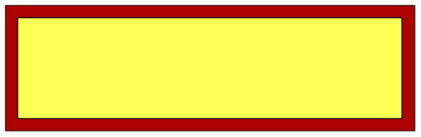 The image shows a red bar with yellow text on it against a gray background.
