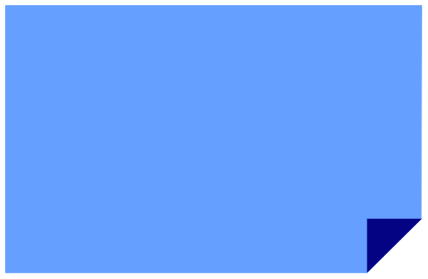 The image shows a simple blue rectangle with an angle on its right side against a grey background.