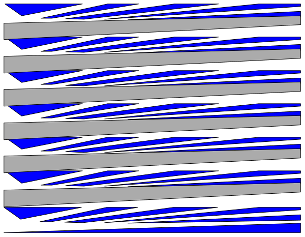The image shows a blue striped pattern with white lines creating an abstract design on what appears to be a flag background.