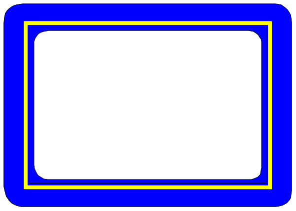 The image shows a blue rectangular box with white borders on top of it.