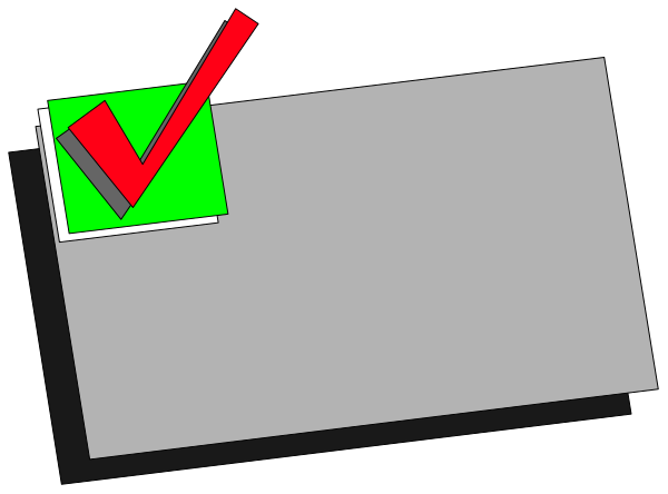 The image shows a blackboard with white chalk writing on it that says "Vote" next to an arrow pointing upwards towards what appears to be a green checkmark in front of some text boxes labeled 'Name' and 'Message'.
