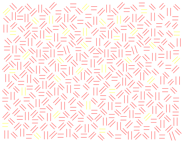 The image shows a pattern of red lines forming an intricate design on what appears to be a black background with some yellow elements scattered throughout.