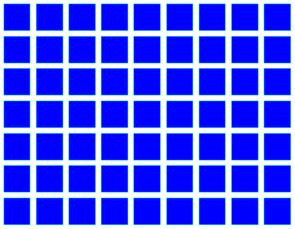 The image shows a blue grid with black squares on it against an otherwise plain background.