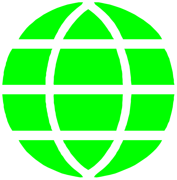 The image shows two green globes with a black outline against white backgrounds placed side by side on top of each other.
