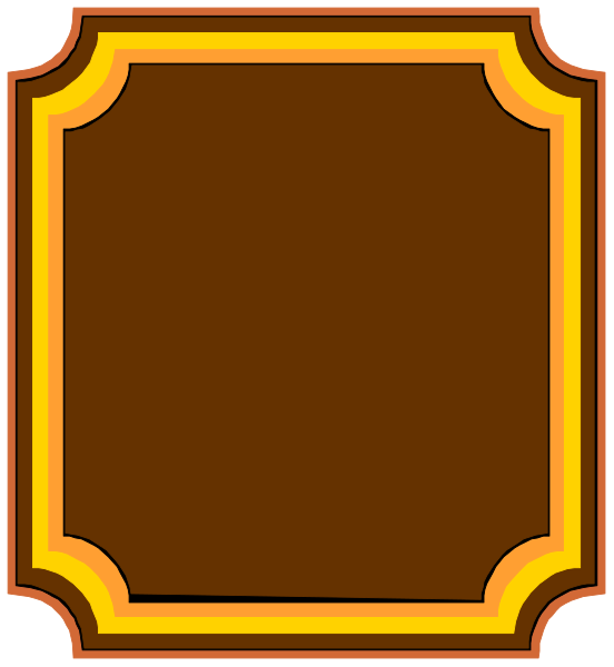 The image shows a simple graphic of an empty picture frame with brown borders against a white background.