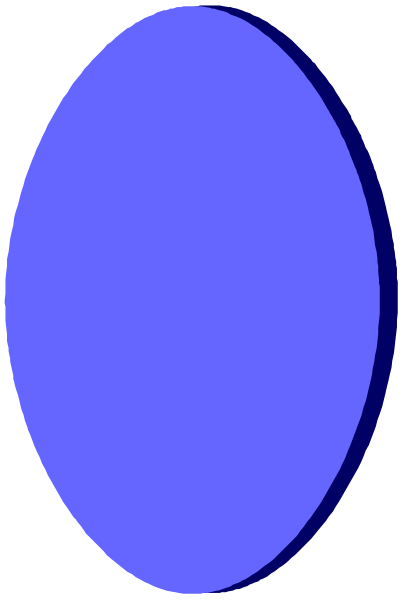The image shows a blue oval shape with no other discernible elements present within it.