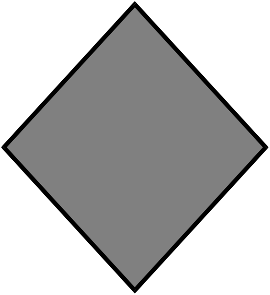 The image shows a simple geometric shape resembling an abstract diamond with shading that suggests depth against a plain background.