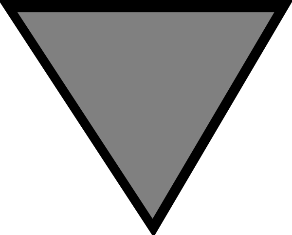 The image shows a simple black triangle with white lines on it against an indistinct background.
