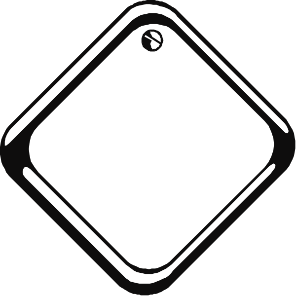 The image shows a white square with two black squares inside it on either side of an empty space where there is no object present in this clip-art representation.