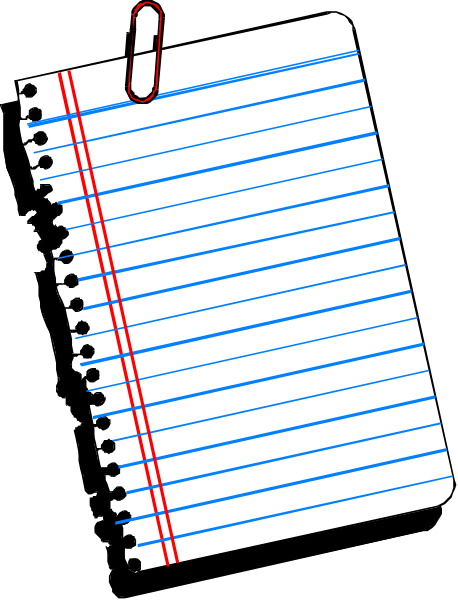 The image shows a white spiral notebook with blue lines on its pages resting against an unseen surface; there is no visible text within it.