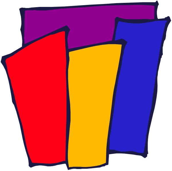 The image shows a colorful abstract design with four rectangles of varying sizes arranged vertically against each other on what appears to be black background; no specific details about any additional objects, people, animals, actions, or setting can confidently be discerned from this description based solely on the provided visual information.