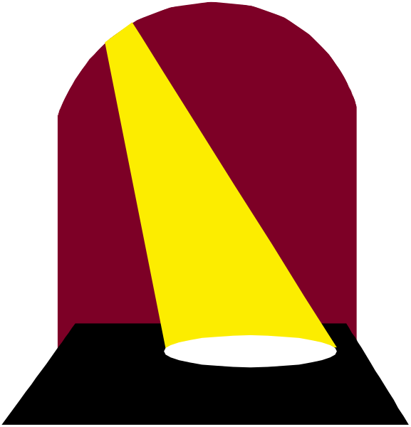 The image shows a stylized depiction of an archway with light shining through it from above, resembling a spotlight effect on what appears to be a dark background; there is no text present in this clip-art illustration.