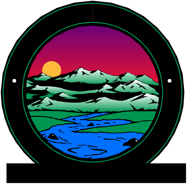 The image shows a stylized depiction of an astronomical telescope with two circular eyepieces through which we can see different scenes: one showing mountains at sunset under a red sky; another displaying what appears to be a blue planet, possibly Earth or Mars, in the distance.