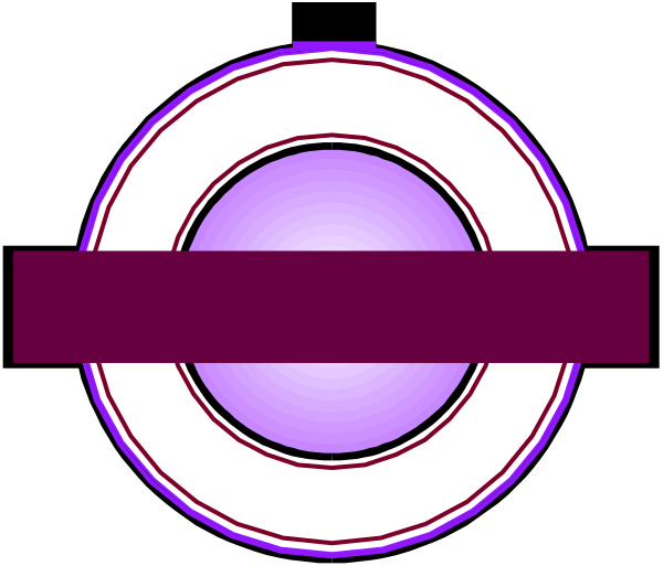 The image shows a purple circle with concentric rings inside it on top of what appears to be an abstract background that includes shades of gray and black.