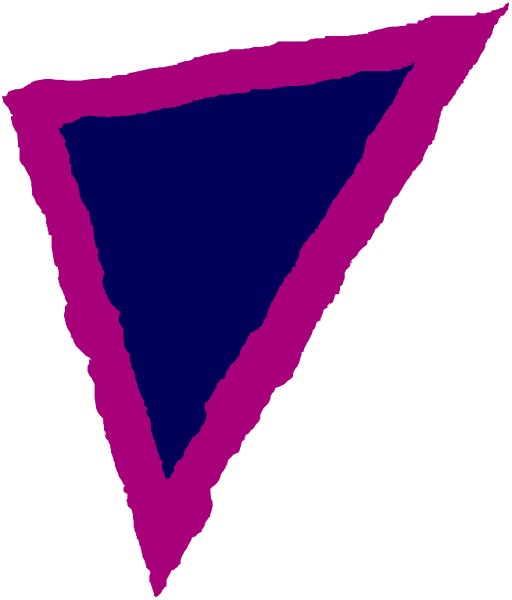 The image shows a pink triangle with jagged edges on top of an abstract background that resembles a darker shade of purple.