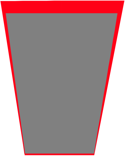 The image shows a red arrow pointing to an empty gray cone with black stripes on it against a white background.
