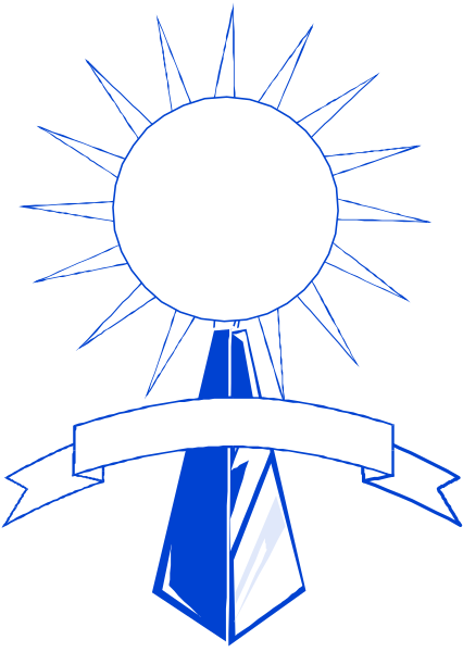 The logo features a stylized sun with rays extending outward from behind it to form an emblem-like shape on top of what appears to be a shield design; below this is text that reads "SUN" in large, bold letters and beneath them there's another line of smaller print.