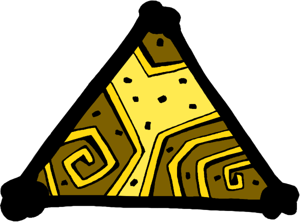 The image shows a simple line drawing of an ancient Egyptian pyramid with hieroglyphics on it against a plain background.