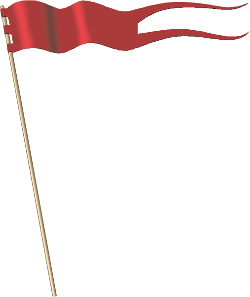 The flag of Italy with a wooden stick attached to it against a black background.