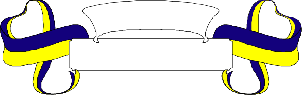 The image shows a black and white graphic of two ribbons with text on them crossing over each other against an indistinct background.