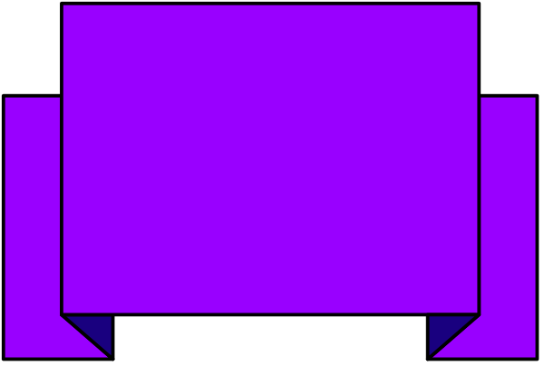The image shows a purple rectangle with an outline of another shape within it on what appears to be a gray background.