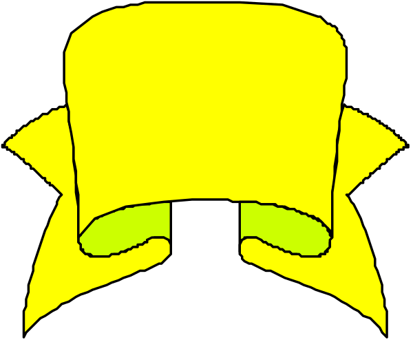 The image shows a yellow ribbon with two ends tied together on top of what appears to be an open book lying flat in front of it against a dark background.