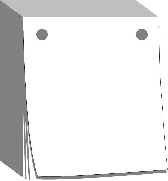 The image shows a white piece of paper with two black dots for eyes on it, placed against an unseen background that is described as gray but cannot be seen in this description.