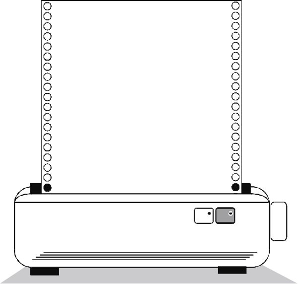 The black and white illustration shows a printer with paper coming out of it on top of what appears to be an open box that is also connected by wires at its base, suggesting some sort of electronic device underneath; there's no text present in this image.