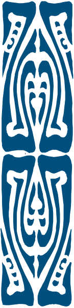 The image shows a blue pattern with an intricate design on it against a grey background.