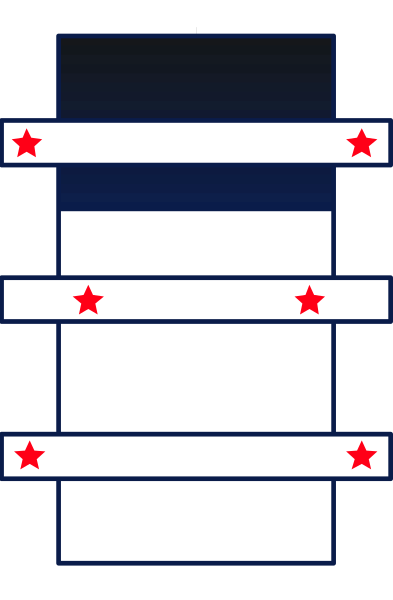 The image shows a graphic representation of an American flag with stars on it placed within what appears to be two vertical columns against a dark background; there is no text present in this clip-art illustration.