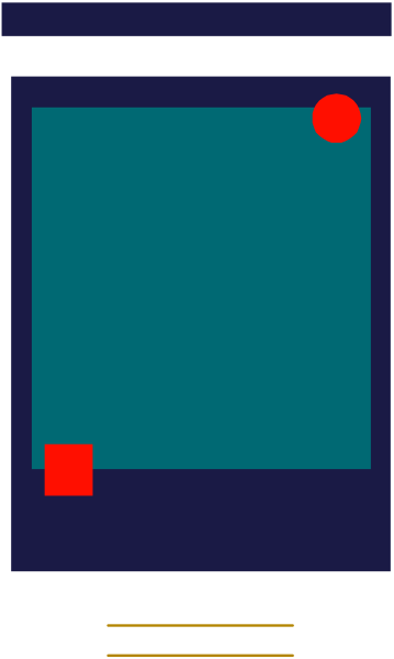 The image shows a pixelated representation of an electronic device with a blue screen displaying what appears to be a pool game interface; there's one red dot on the right side indicating where the ball is currently positioned, and it has two white dots at its corners suggesting pockets for billiard balls.