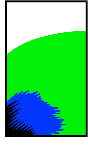 The image shows a colorful abstract design with geometric shapes resembling an archery target set against a gray background; it is stylized to look like digital glitching effect on screen display.
