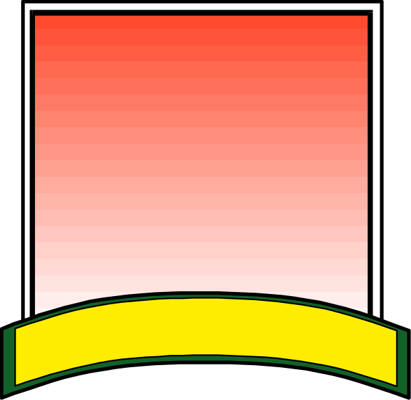 The image shows a simple graphic of an abstract design with red at top transitioning to pink then yellow on bottom left side against black background; there is no text present in this clip-art image.