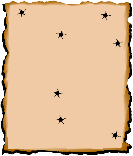 The image shows a piece of paper with several bullet holes scattered across it against an indistinct background that appears to be brownish-orange in color.