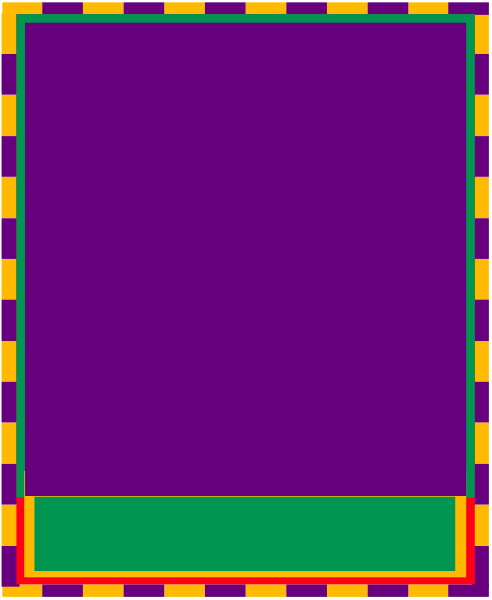 The image shows a purple rectangle with green borders on an abstract background within which there is no discernible content to report upon.